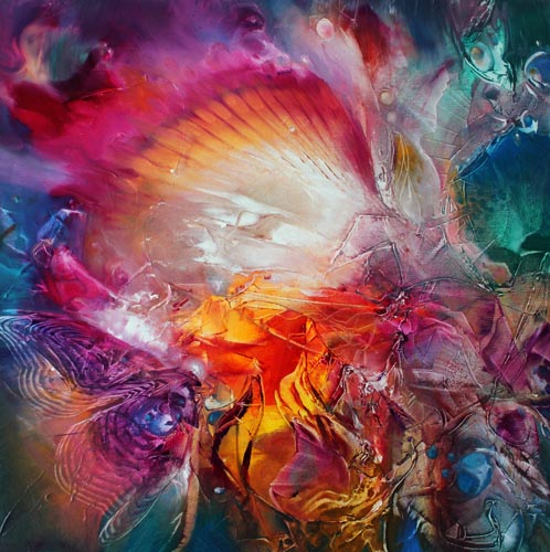 Vjekoslav Nemesh SHAMANS SONG oil on canvas 50 X 50 cm
