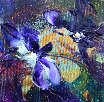 WILD ORCHIDS FROM ANOTHER DIMENSION oil on canvas, 1 5 X 1 5 cm