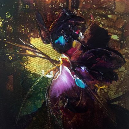 WILD ORCHIDS FROM ANOTHER DIMENSION oil on canvas, 1 5 X 1 5 cm