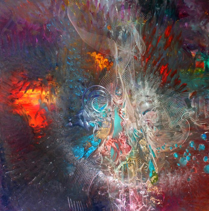 Vjekoslav Nemesh INTERDIMENSIONAL mixed media on canvas 101 X 101 cm