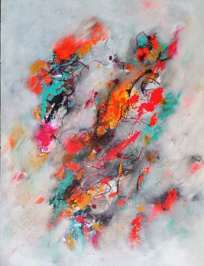 Angela Murray, FLOATING ABOVE#2, acrylic on canvas, 102 X 76 cm, $2300