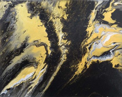 Kirsty Peters,  BLACK GOLD, mixed media, 41 X 51 cm, $265